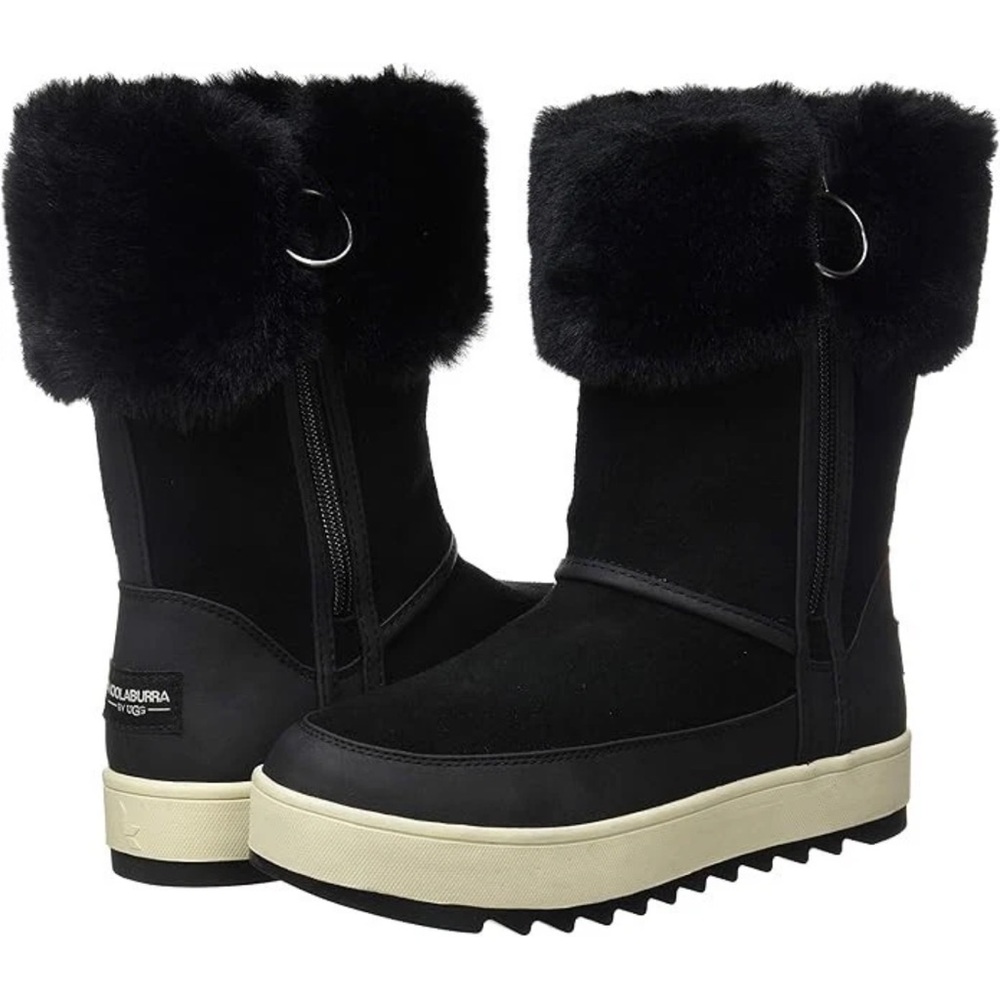 Brand New Koolaburra Black Fur-Trimmed Winter Boots